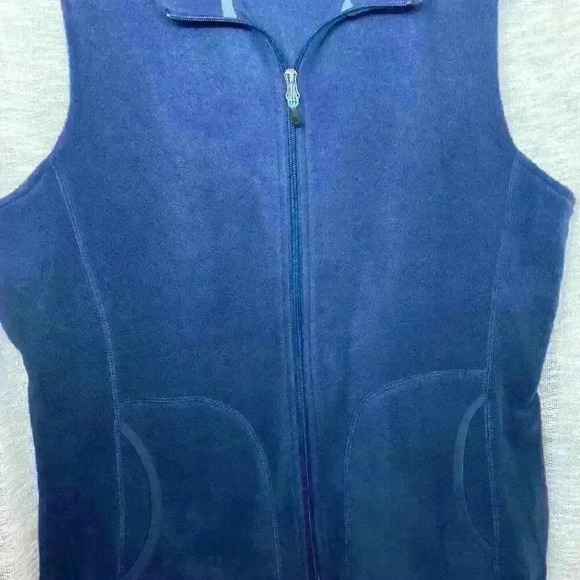 Woolrich Women's 'Andes' Marine Blue Full Zip Fleece Vest Pockets XL Petite - Picture 8 of 14